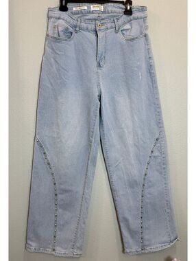 Celebrity Ace 90's Straight Studded Jeans - Women's 18 NWOT